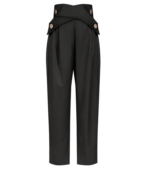 High Waist Asymmetrical Trousers - Multiple Colors